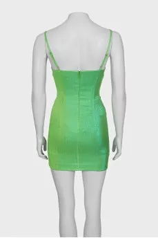 Bodycon mini dress decorated with rhinestones