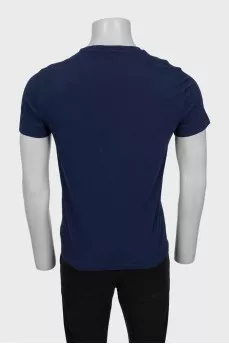 Men's blue slim fit t-shirt with print