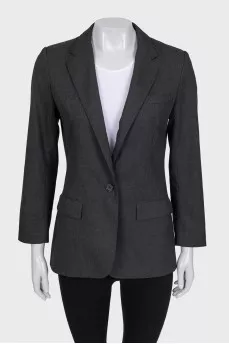 Dark grey fitted button-down jacket