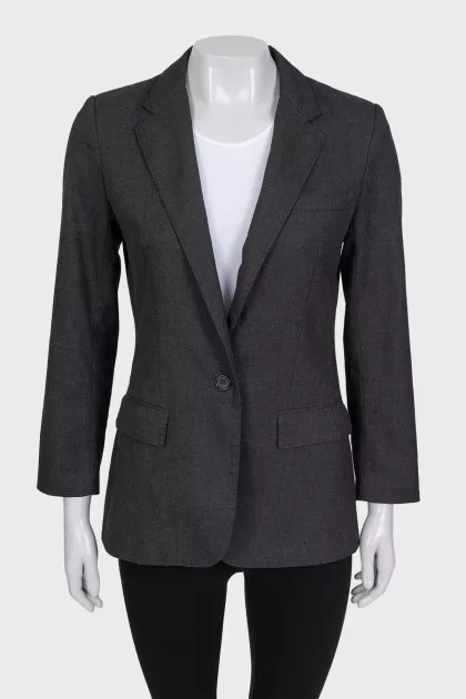 Dark grey fitted button-down jacket