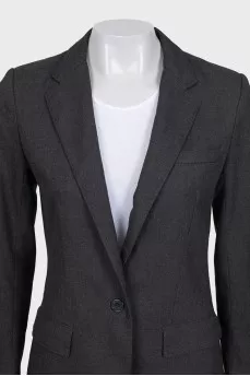 Dark grey fitted button-down jacket