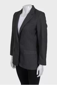 Dark grey fitted button-down jacket