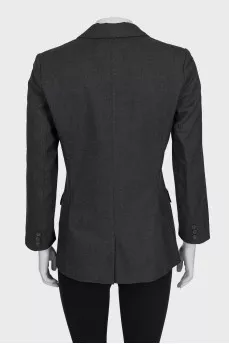 Dark grey fitted button-down jacket