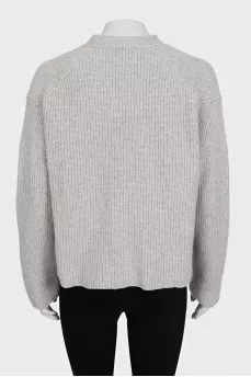 Cropped cardigan made of wool and cashmere