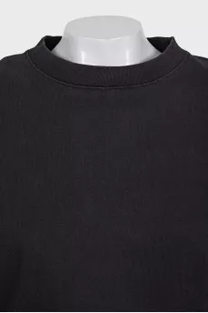 Cropped sweatshirt with patches