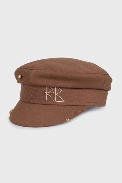 Brown cap with gold decoration