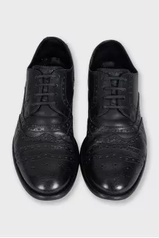 Men's black leather brogues