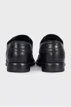 Men's black leather brogues