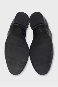 Men's black leather brogues