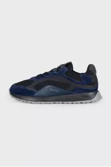 Men's blue sneakers with suede inserts