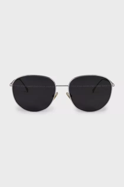 Black sunglasses with silver frames