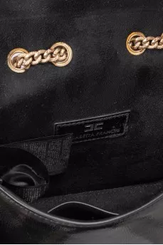 Black bag with a textile logo