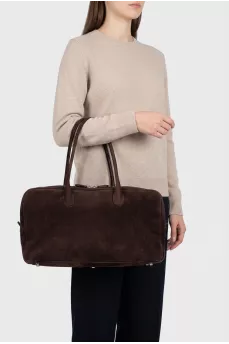 Brigitte Brown Suede Travel Bag