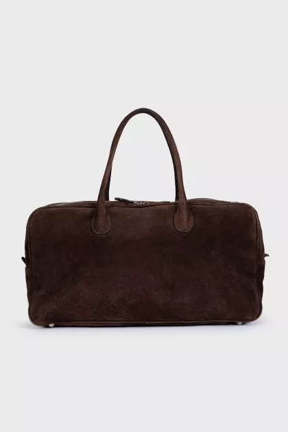 Brigitte Brown Suede Travel Bag