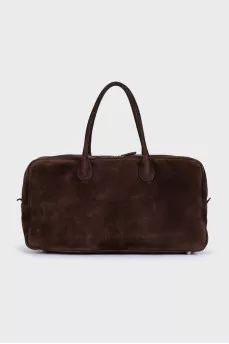 Brigitte Brown Suede Travel Bag