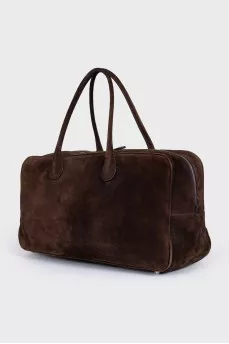 Brigitte Brown Suede Travel Bag