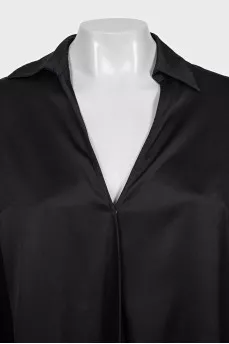 Fitted silk wrap blouse