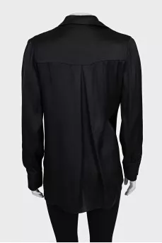 Fitted silk wrap blouse