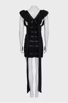 Silk black dress with ties