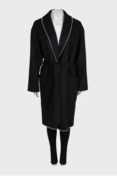 Black coat with silver decor