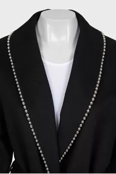 Black coat with silver decor