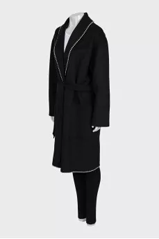 Black coat with silver decor