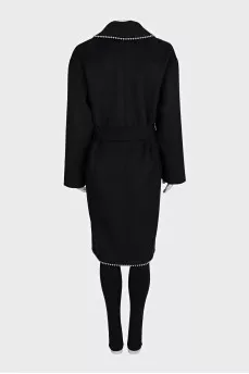 Black coat with silver decor