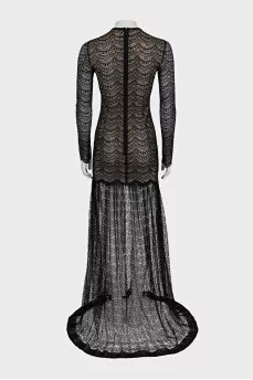 Black maxi dress with sheer bottom