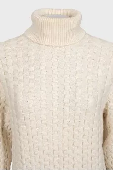 Cashmere sweater with a large pattern