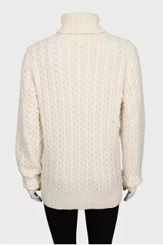 Cashmere sweater with a large pattern