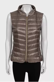 Brown quilted vest