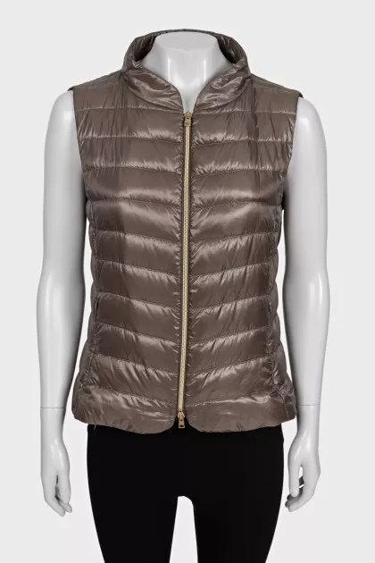 Brown quilted vest