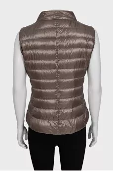 Brown quilted vest