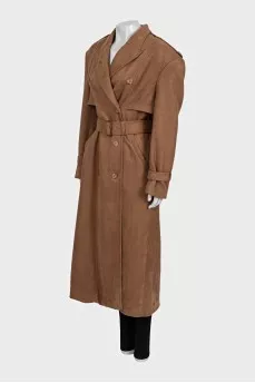 Brown coat with a belt