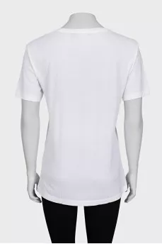 White T-shirt with patch pocket