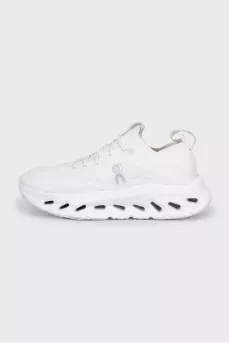 White textile sneakers with a chunky sole