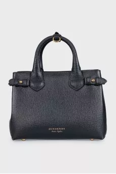 Black leather and fabric bag Banner