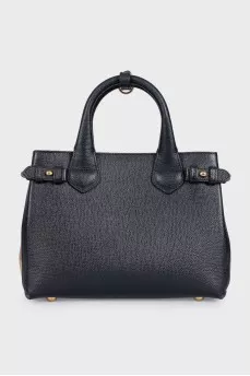 Black leather and fabric bag Banner