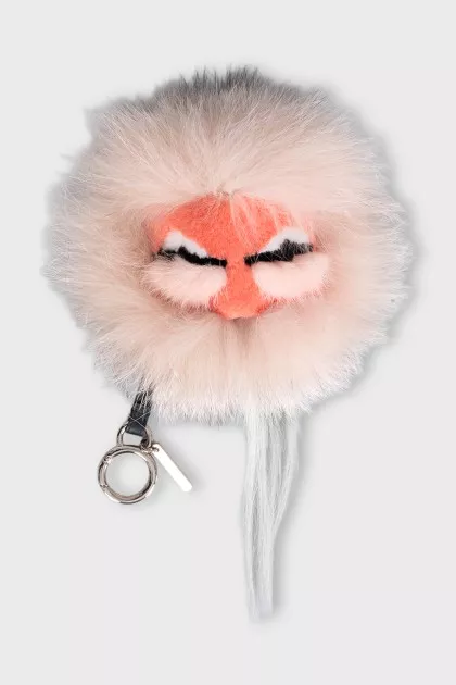 Pink fur keychain