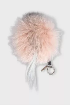 Pink fur keychain