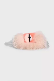 Pink fur keychain