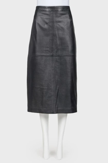 Leather skirt-Midi