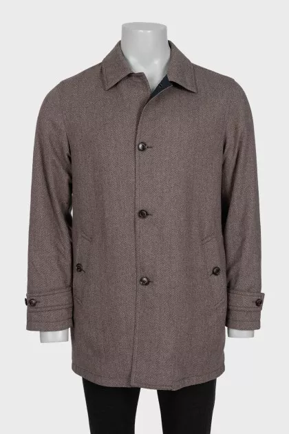 Men's reversible button-down coat