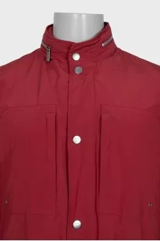 Men's red zippered windbreaker