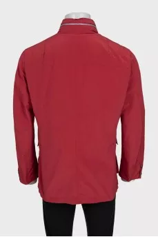 Men's red zippered windbreaker