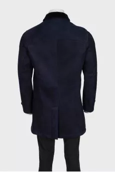 Men's sheepskin coat with buttons