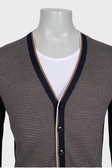 Men's blue silk cardigan