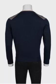 Men's blue silk cardigan