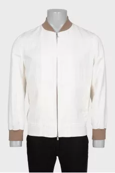 Men's white bomber jacket