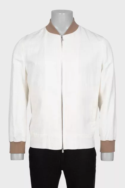 Men's white bomber jacket